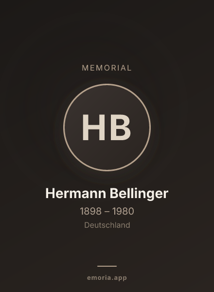 Memorial portrait of Hermann Bellinger