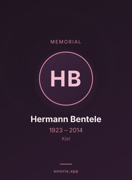 Memorial portrait of Hermann Bentele