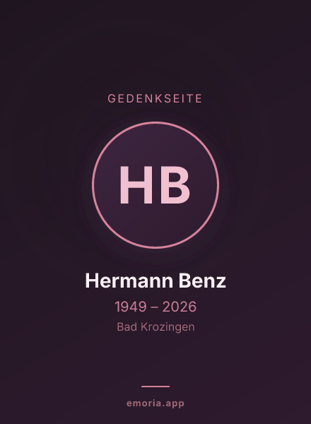 Gedenkportrait von Hermann Benz