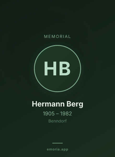 Memorial portrait of Hermann Berg