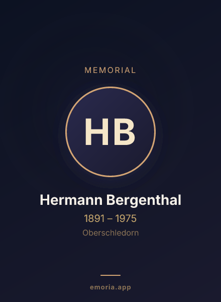 Memorial portrait of Hermann Bergenthal