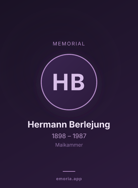 Memorial portrait of Hermann Berlejung