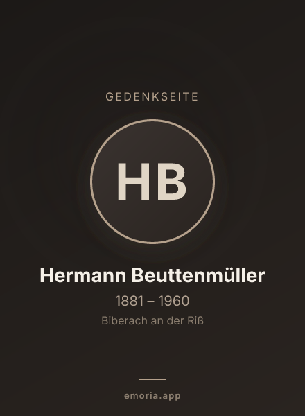Gedenkportrait von Hermann Beuttenmüller