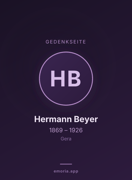 Gedenkportrait von Hermann Beyer