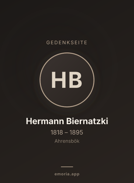 Gedenkportrait von Hermann Biernatzki