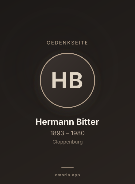 Gedenkportrait von Hermann Bitter