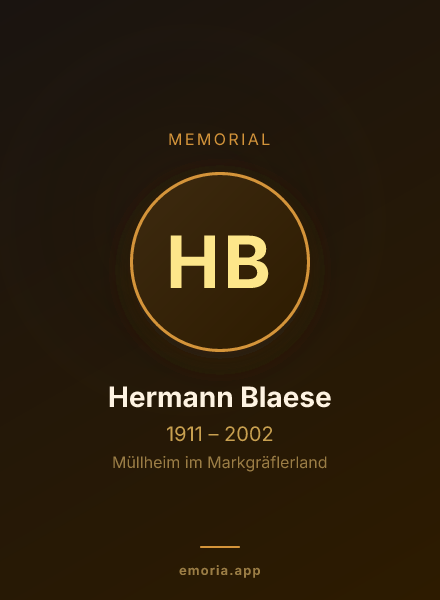 Memorial portrait of Hermann Blaese