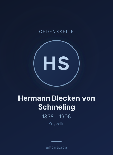 Gedenkportrait von Hermann Blecken von Schmeling