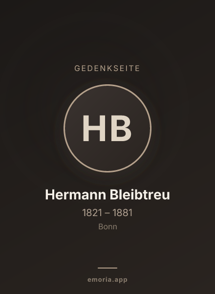 Gedenkportrait von Hermann Bleibtreu