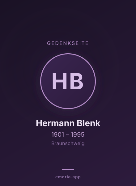 Gedenkportrait von Hermann Blenk