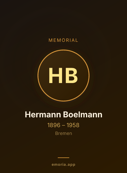 Memorial portrait of Hermann Boelmann