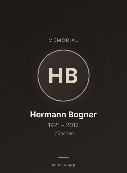 Memorial portrait of Hermann Bogner