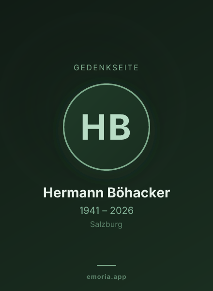 Gedenkportrait von Hermann Böhacker