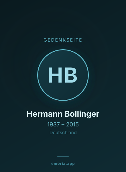 Gedenkportrait von Hermann Bollinger
