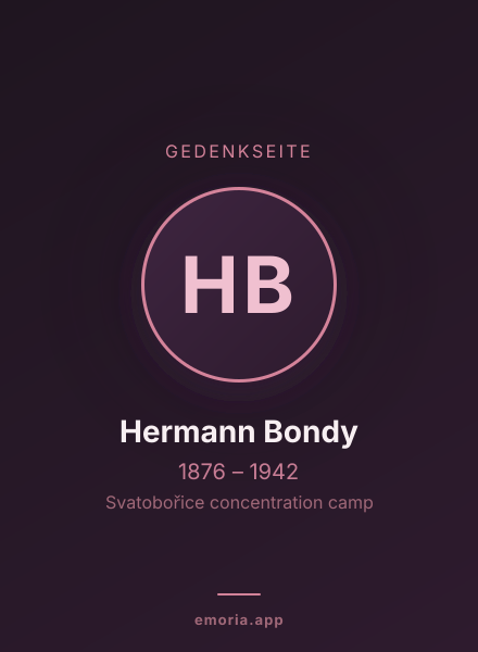 Gedenkportrait von Hermann Bondy