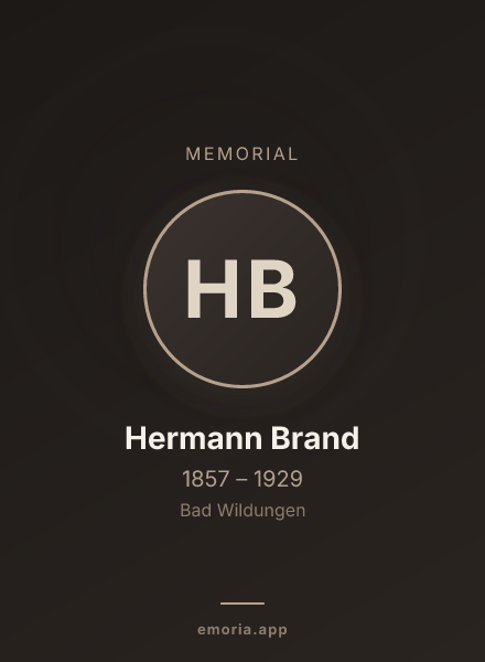Memorial portrait of Hermann Brand