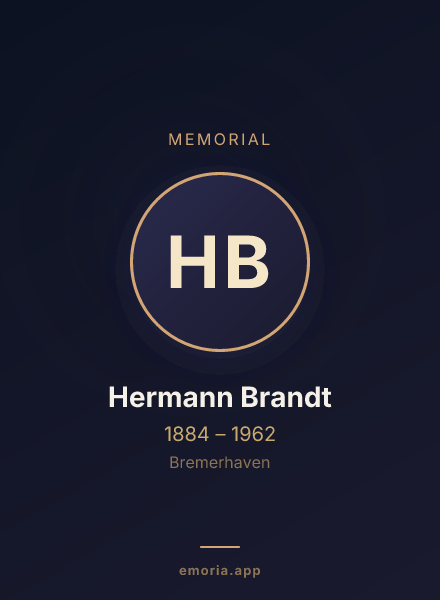 Memorial portrait of Hermann Brandt