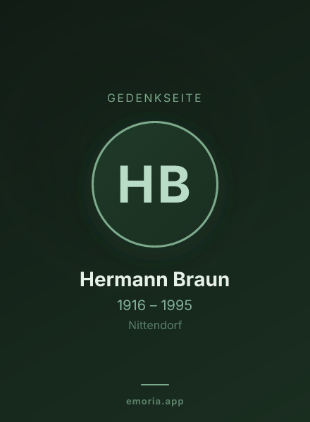 Gedenkportrait von Hermann Braun