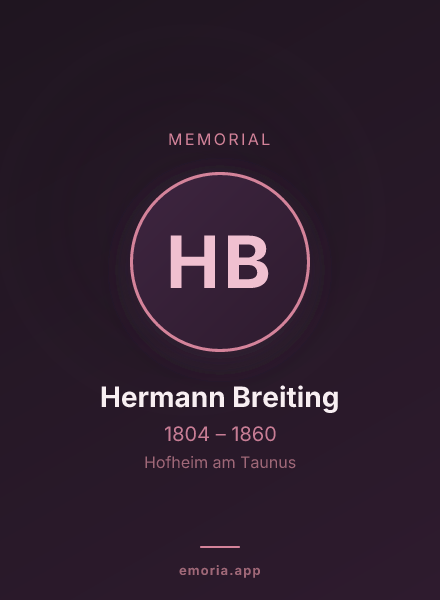 Memorial portrait of Hermann Breiting