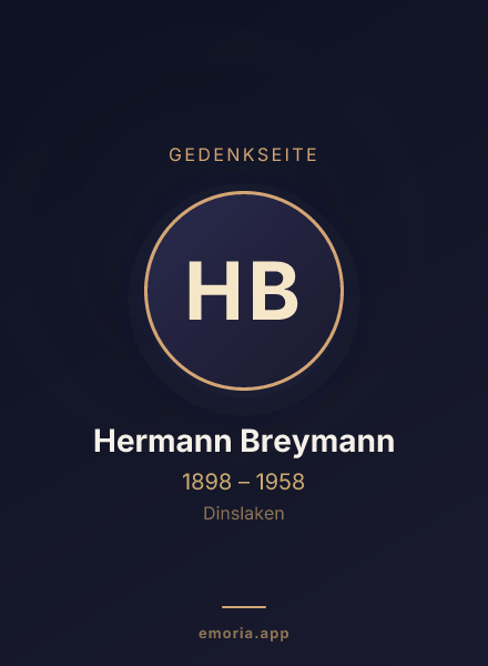 Gedenkportrait von Hermann Breymann