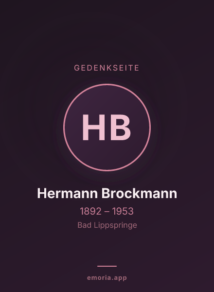 Gedenkportrait von Hermann Brockmann