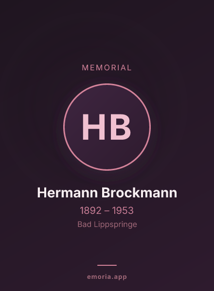 Memorial portrait of Hermann Brockmann
