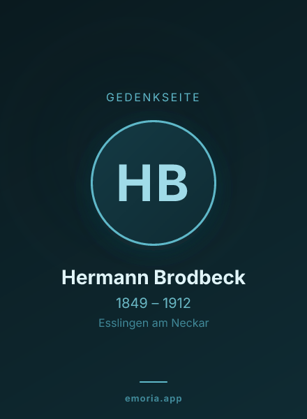 Gedenkportrait von Hermann Brodbeck