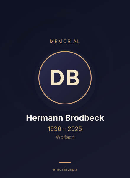 Memorial portrait of Dr. Hermann Brodbeck