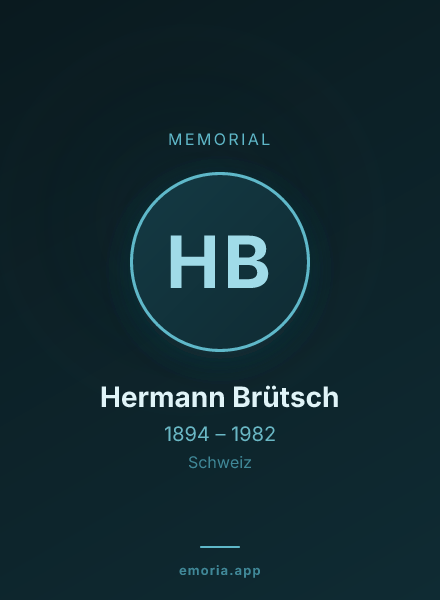 Memorial portrait of Hermann Brütsch