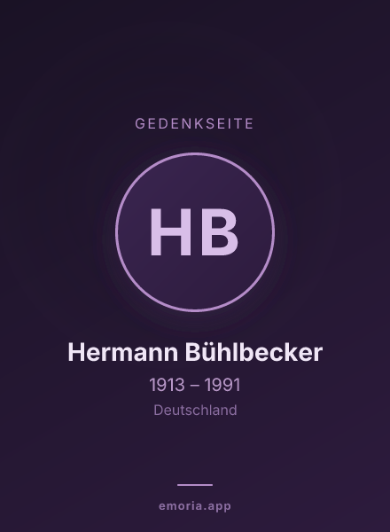 Gedenkportrait von Hermann Bühlbecker