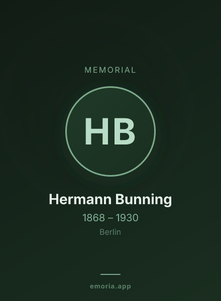 Memorial portrait of Hermann Bunning