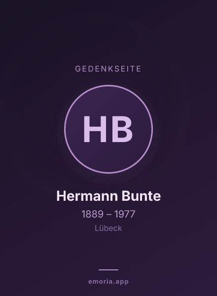 Gedenkportrait von Hermann Bunte