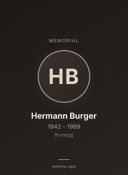 Memorial portrait of Hermann Burger
