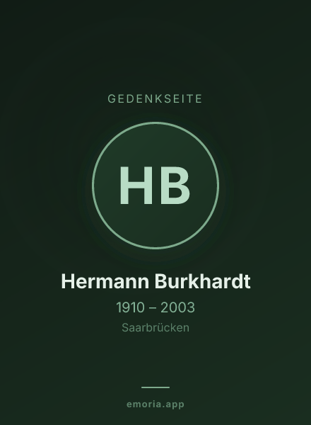 Gedenkportrait von Hermann Burkhardt