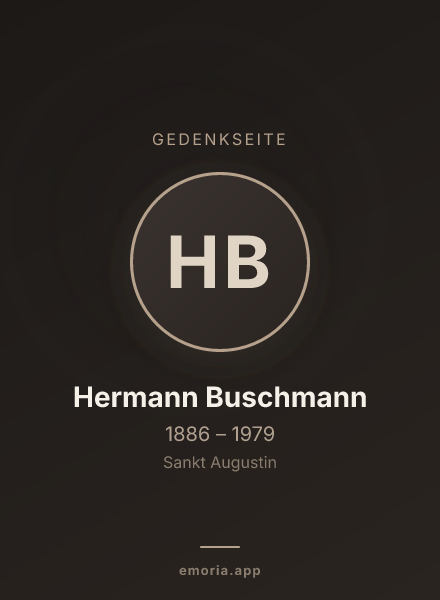 Gedenkportrait von Hermann Buschmann