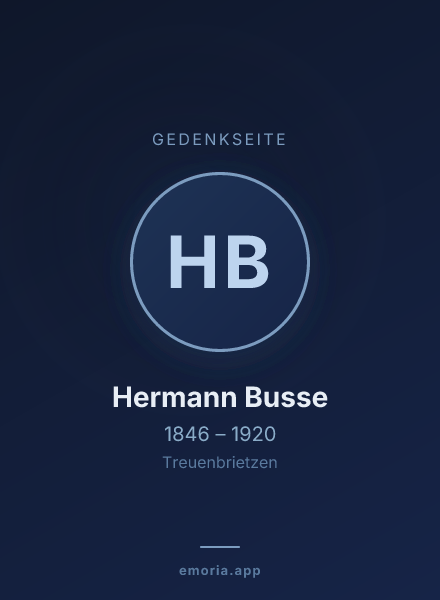 Gedenkportrait von Hermann Busse