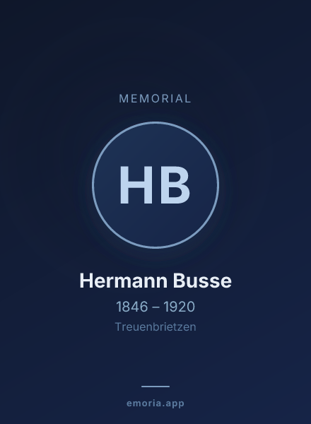 Memorial portrait of Hermann Busse