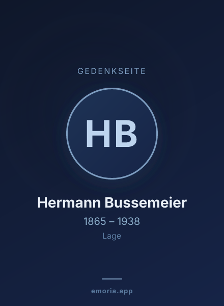 Gedenkportrait von Hermann Bussemeier