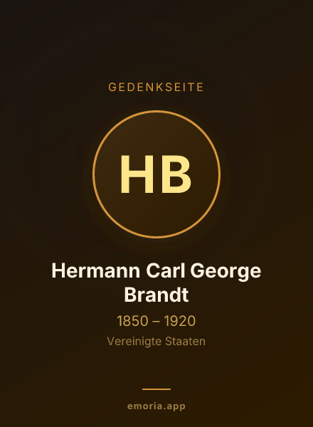 Gedenkportrait von Hermann Carl George Brandt