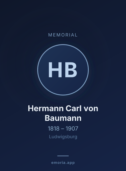 Memorial portrait of Hermann Carl von Baumann