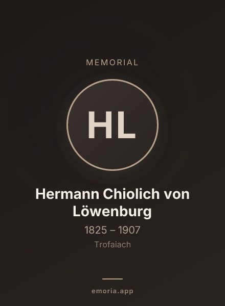 Memorial portrait of Hermann Chiolich von Löwenburg