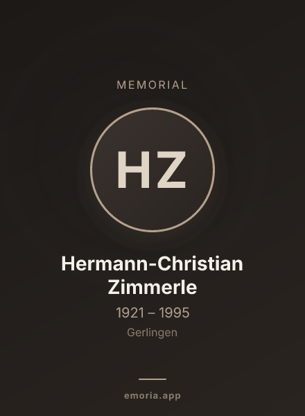 Memorial portrait of Hermann-Christian Zimmerle