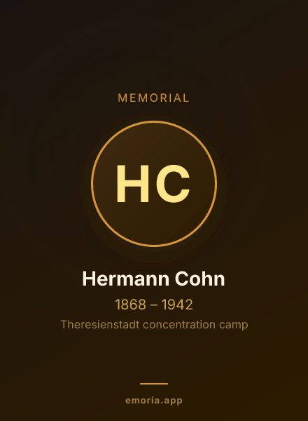 Memorial portrait of Hermann Cohn