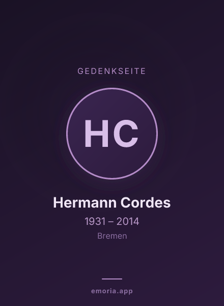 Gedenkportrait von Hermann Cordes