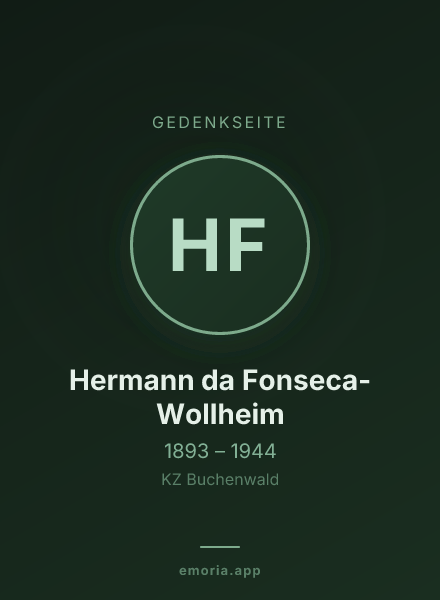Gedenkportrait von Hermann da Fonseca-Wollheim