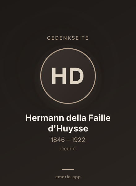 Gedenkportrait von Hermann della Faille d'Huysse