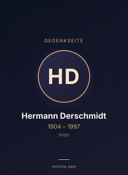 Gedenkportrait von Hermann Derschmidt