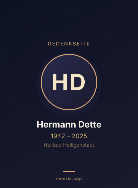 Gedenkportrait von Hermann Dette