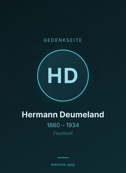 Gedenkportrait von Hermann Deumeland