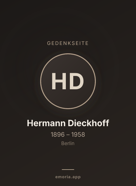 Gedenkportrait von Hermann Dieckhoff